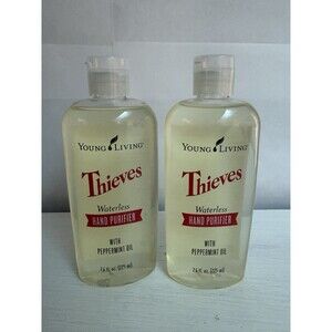 2 Young Living Thieves Waterless Hand Sanitizer 7.6 oz - Peppermint Oil